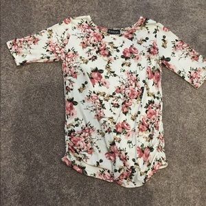 Duetime Maternity 3/4 length tshirt floral